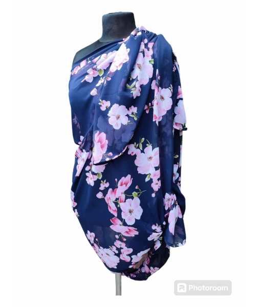 Duża sukienka plażowa - eleganckie PAREO XXL szyfon różowa orchidea